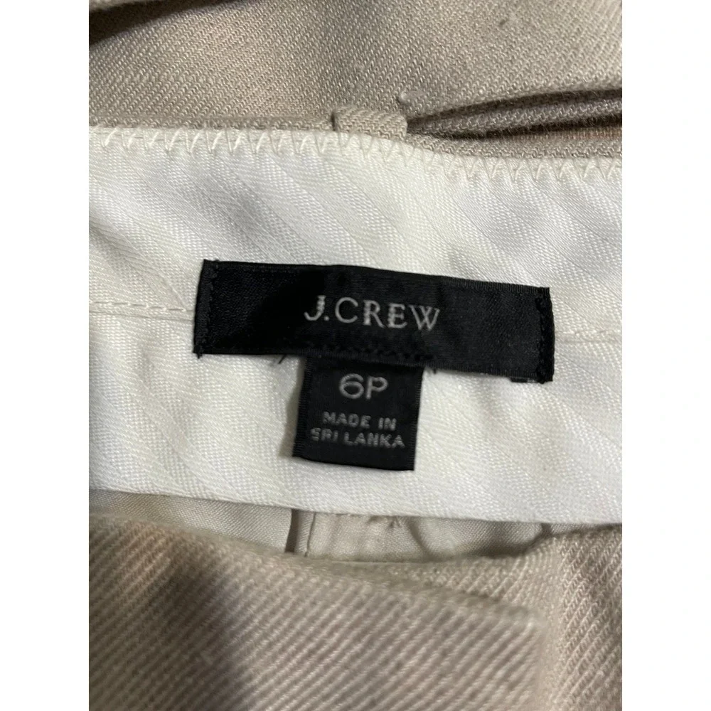 J Crew Linen Suit Set Women's Size 8P Cream Blazer and Size 6P Pants